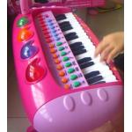 Vaikiškas pianinas  -sintezatorius su mikrofonu ir kėdute - rožinis „My songs“